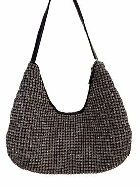 Imoshion Black Crystal Hobo Shoulder Bag with bag charm
